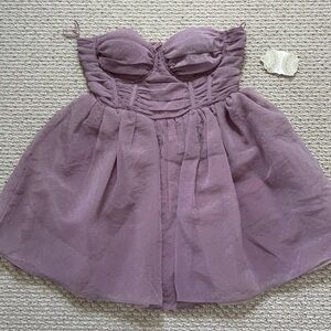 Altar’d State Dress Size Medium Purple Mauve Sparkle Layered Strapless Dress NEW